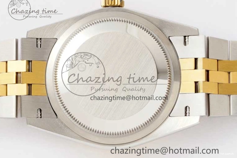 DIWF 904L SA3235 1:1 YG DateJust on Steel Bracelet Jubilee 36mm Best SS Markers Gray Dial Edition Green 0404